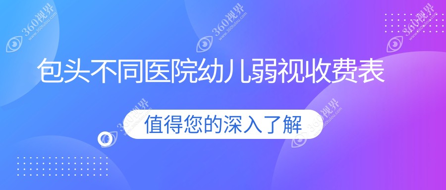 包头不同医院幼儿弱视收费表