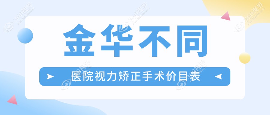 金华不同医院视力矫正手术价目表