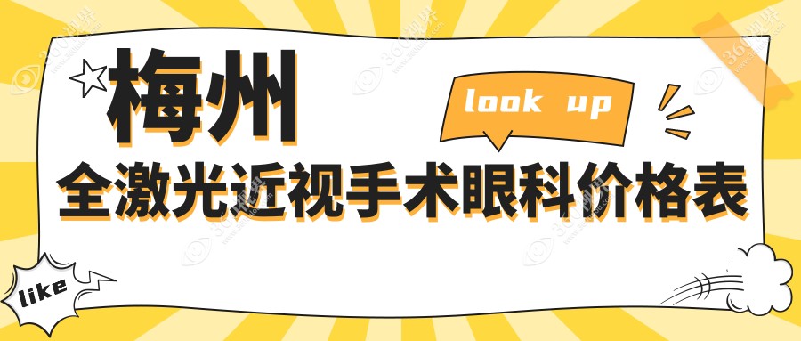 梅州全激光近视手术眼科价格表