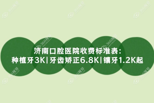 济南口腔医院收费标准表：种植牙3K|牙齿矫正6.8K|镶牙1.2K起